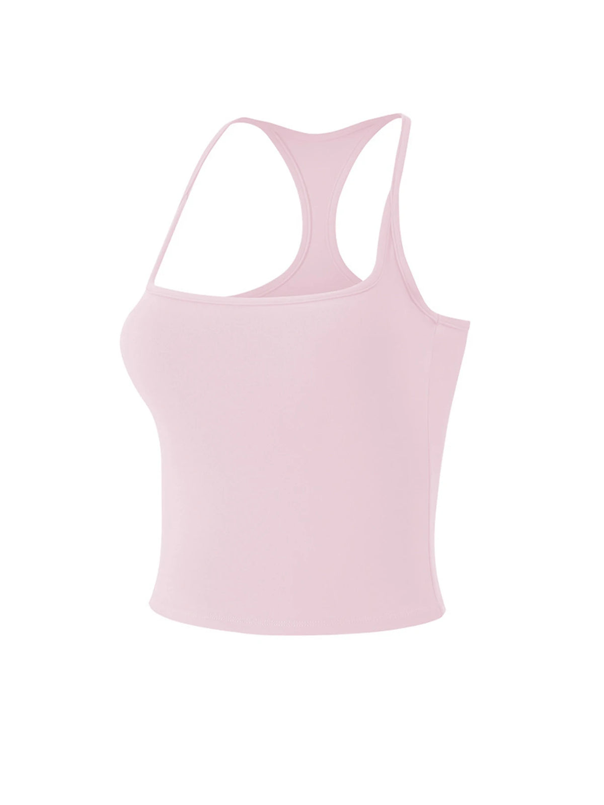 Women's Contrast Trim Racerback Cropped Tank Top