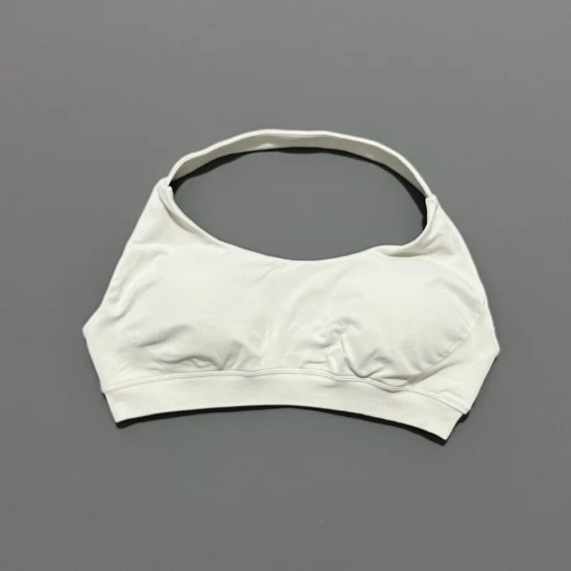 Women's Ruched Halter Neck Sports Bra