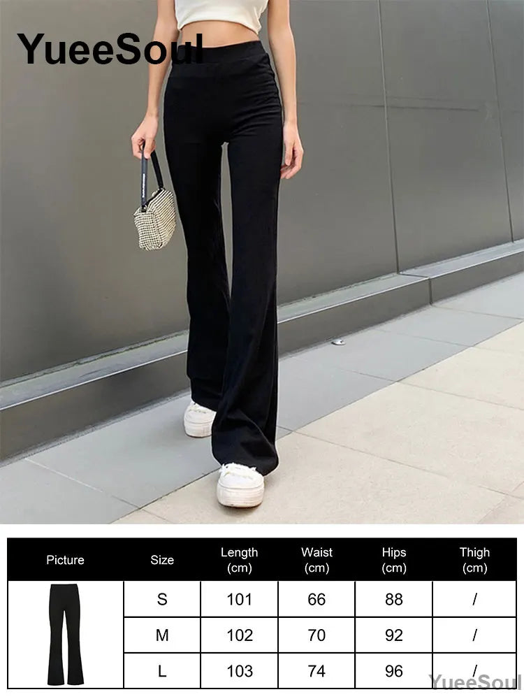Women's Black Gothic Pants with Flared and Wide Leg Style Options