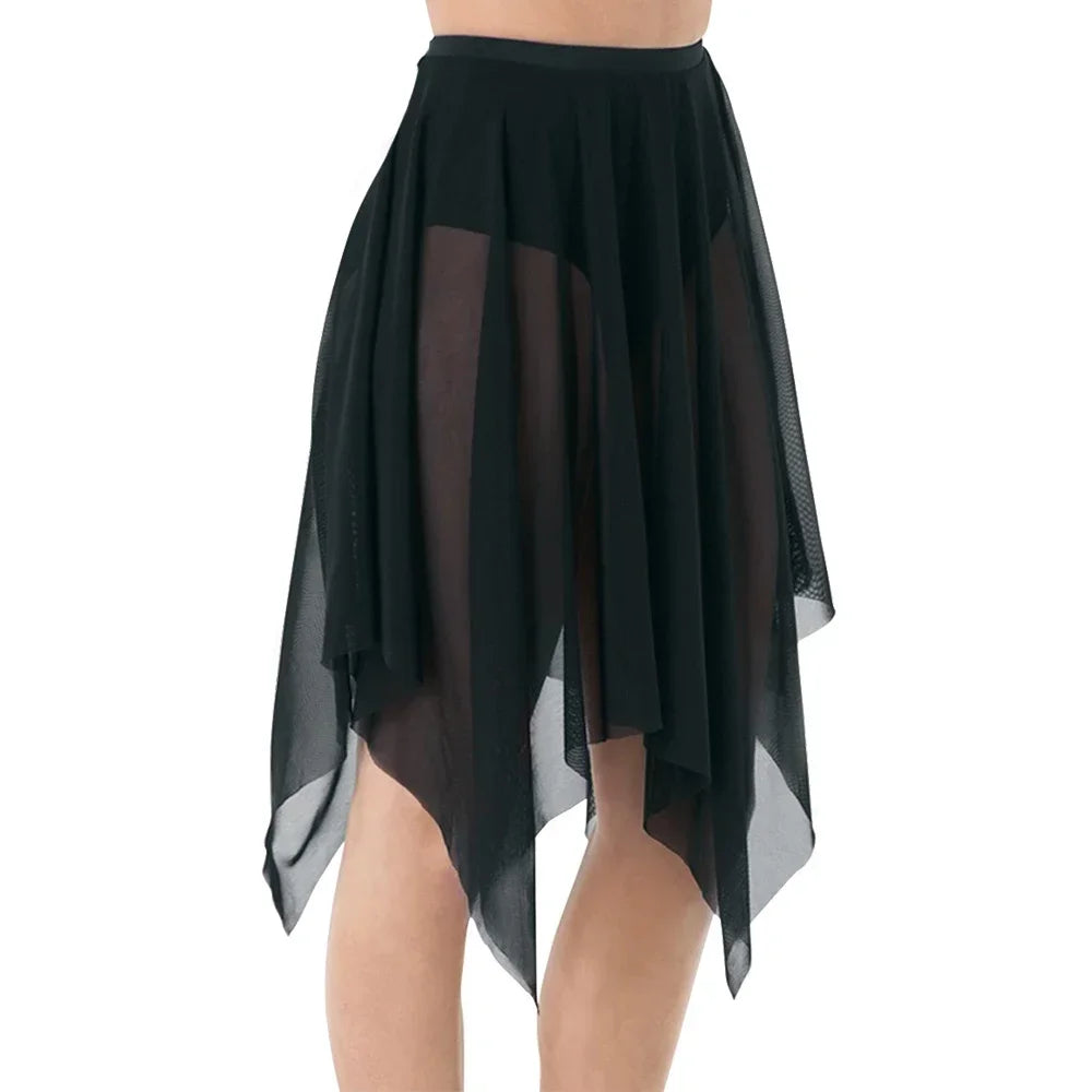 Handkerchief Hem Mesh Ballet Skirt with Child and Adult Size Options