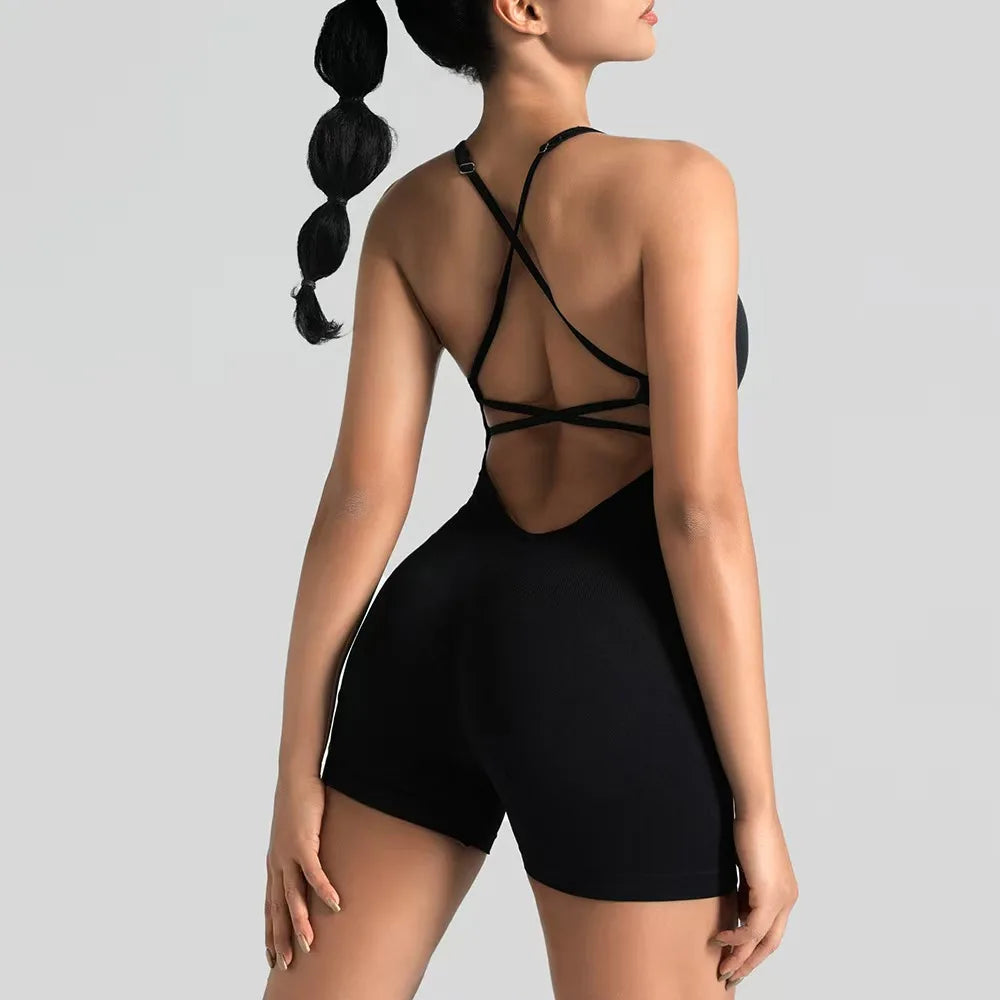 Women's Strappy Back Yoga Romper