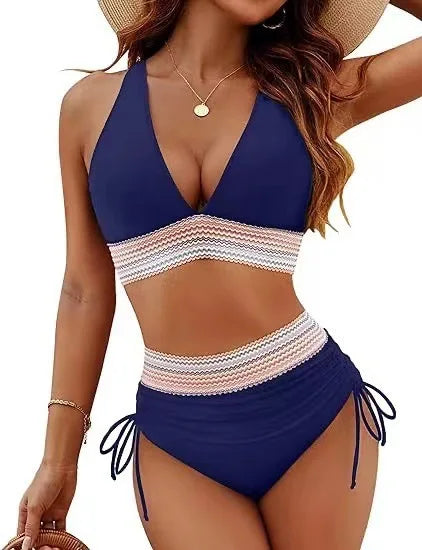 Contrast Trim High Waist Bikini