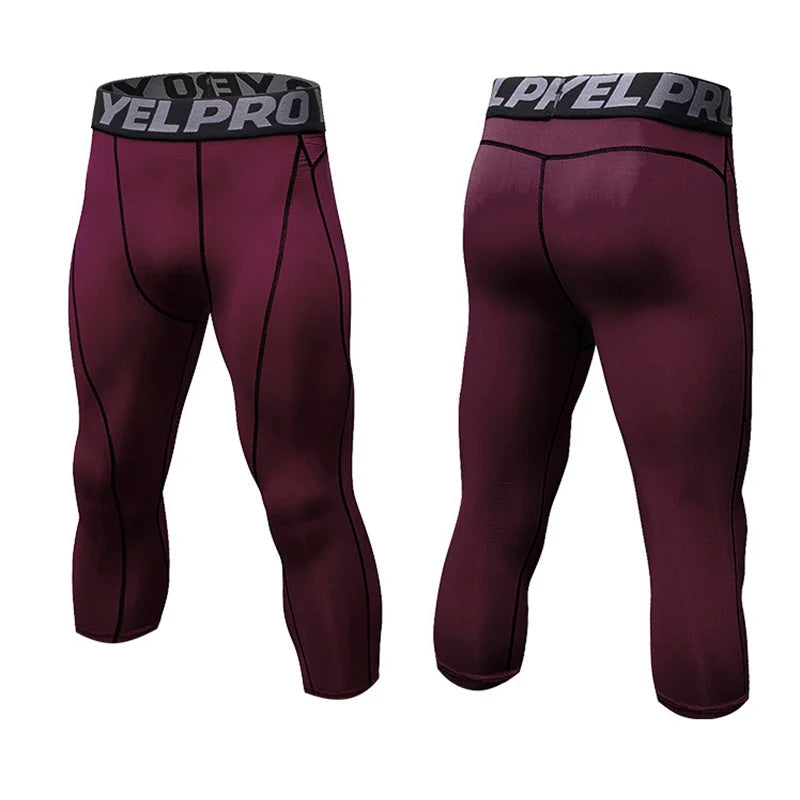 Men's Cropped Training Leggings for Gym and Running