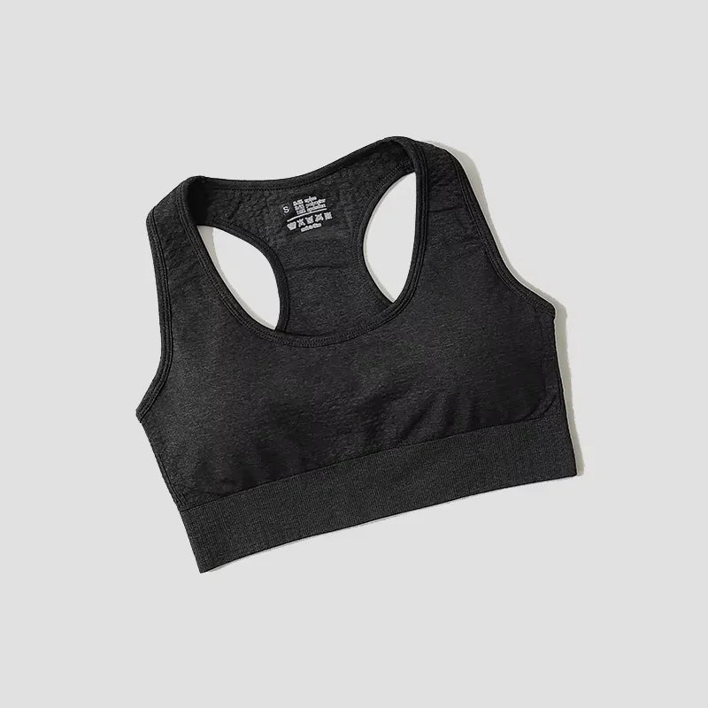 Women’s High Impact Seamless Sports Bra – Padded Push Up Crop Top for Running, Gym & Yoga