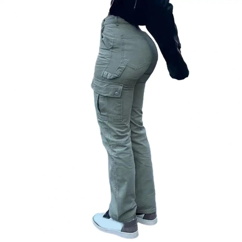 Women's Cargo Pants with Relaxed Legs and Flap Side Pockets