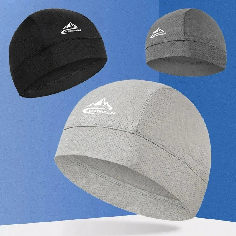Unisex Close-Fitting Skull Cap with Paneled Crown for Cycling