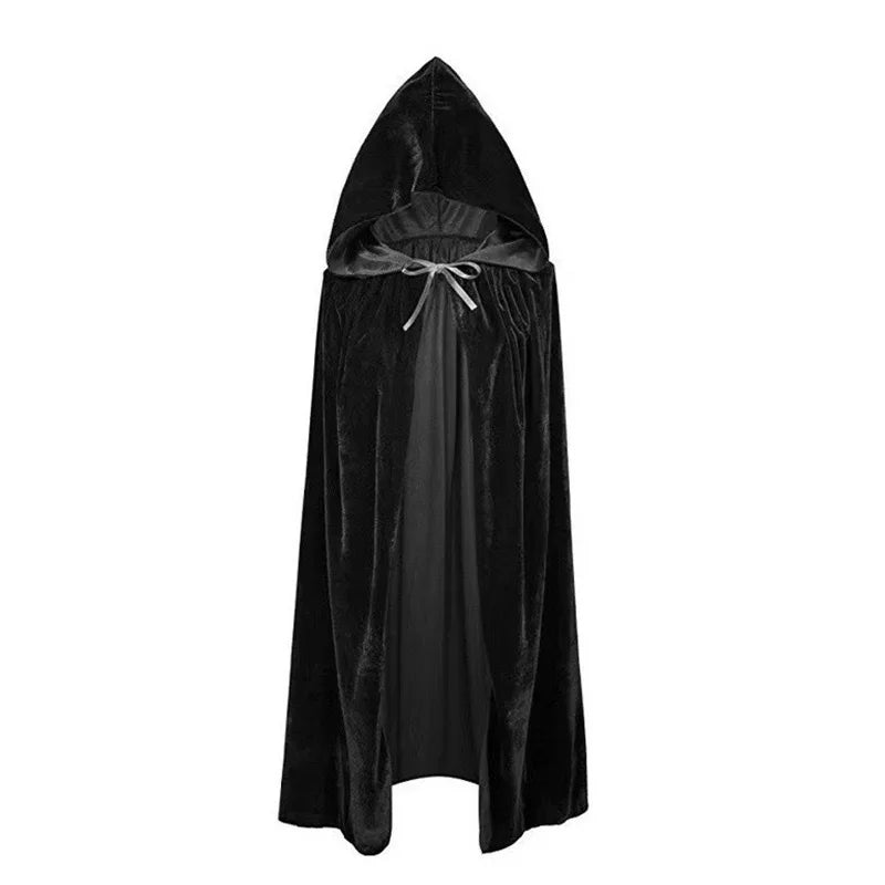 Velvet Hooded Cape for Layering over Tops and Dresses