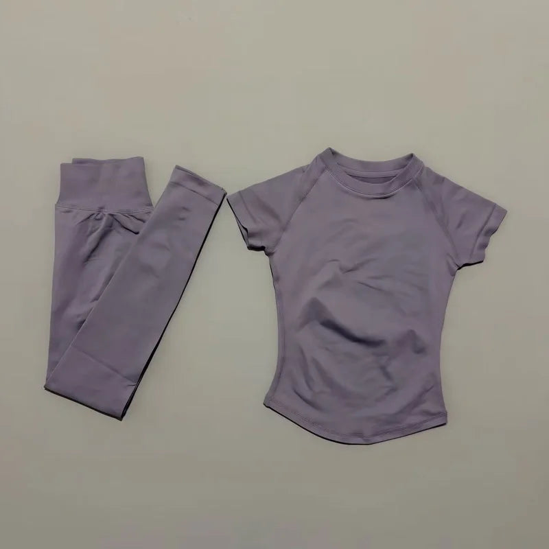 Women's Tee And Leggings Yoga Set For Workout Outfits