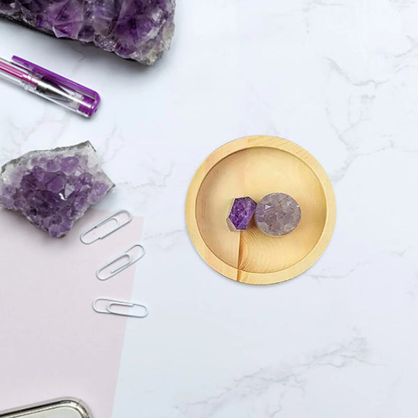 Crystal Display Wooden Sun & Moon Tray Decor For Jewels Stones Organizer Storage Displaying Healing Crystals Gemstones Essential
