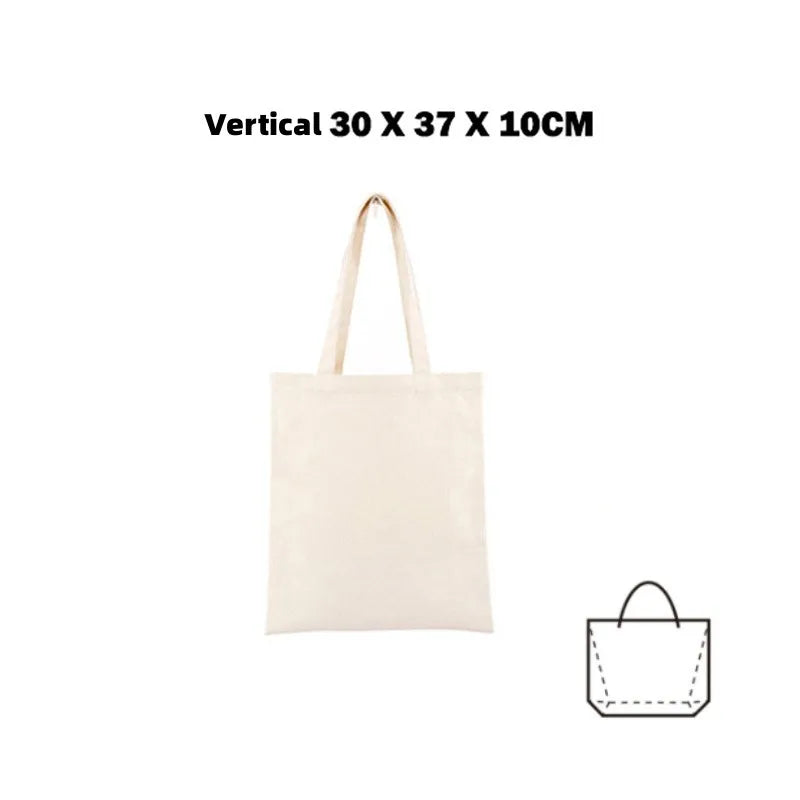 Plain Canvas Style Tote Bag with Long Shoulder Handles