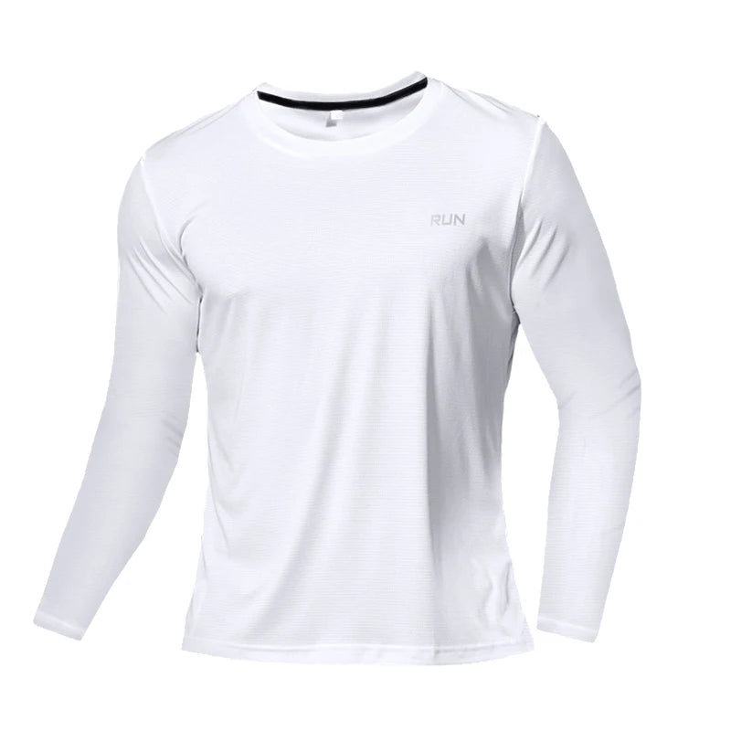 Mens Long and Short Sleeve Ice Silk Quick Dry Sports Top for Running Gym Hiking and Outdoor Training