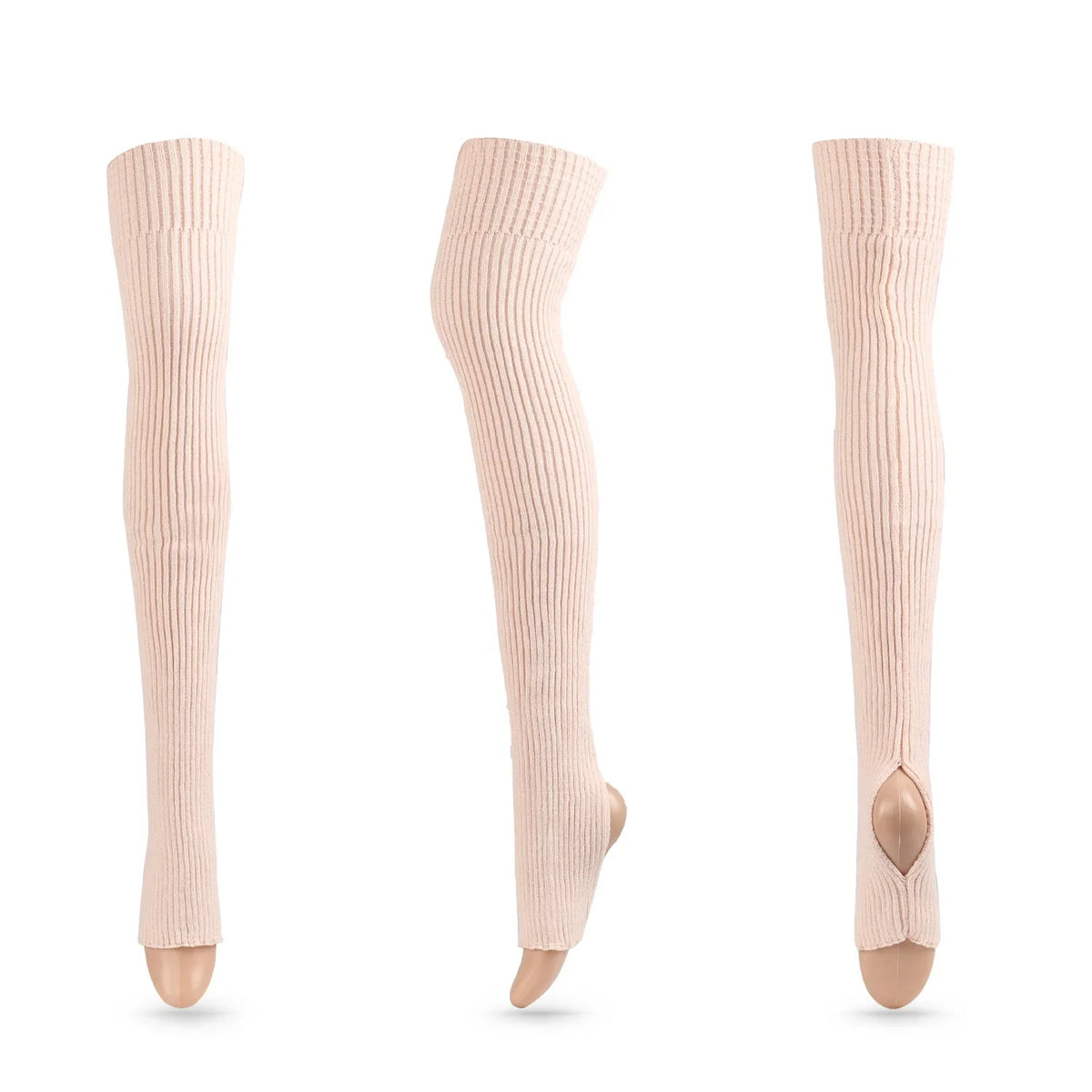 Long Ribbed Ballet Leg Warmers with Stirrup Openings