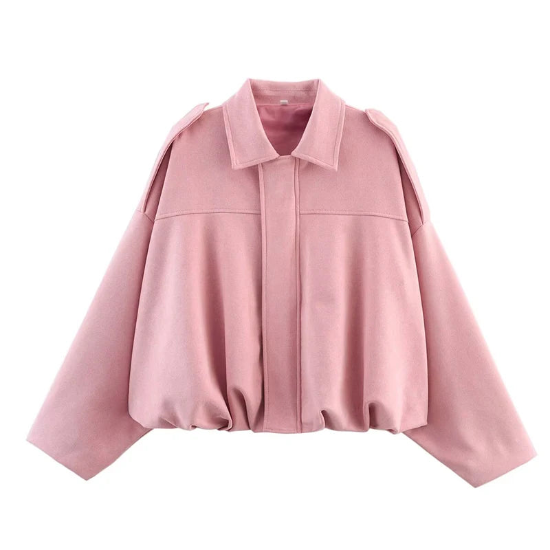 Women's Long-Sleeve Zip-Front Bomber Jacket