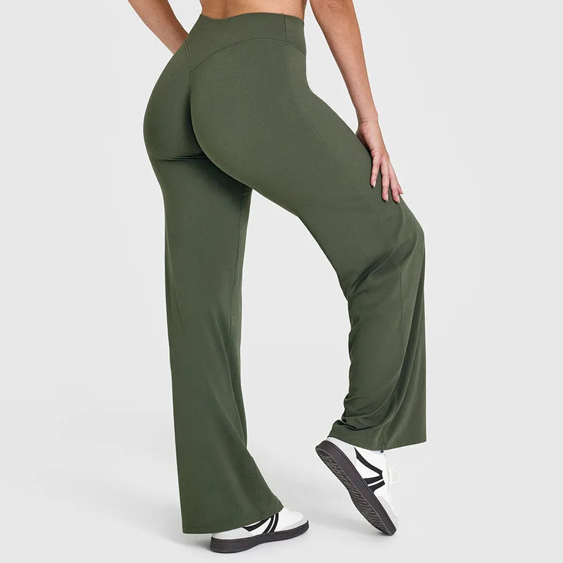 Women's Scrunch Flared Leggings For Workout Outfits And Layering