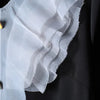 Summer New Retro Woman Clothes Color Decorative Buckle Organza Lace V-neck Drape Black Dress 4XL