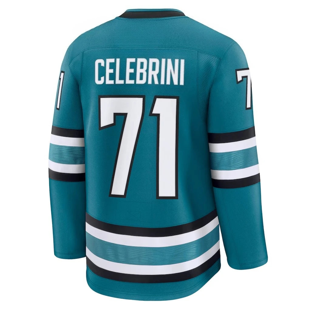 Celebrini Number Seventy One Long Sleeve Jersey For Sports Outfits