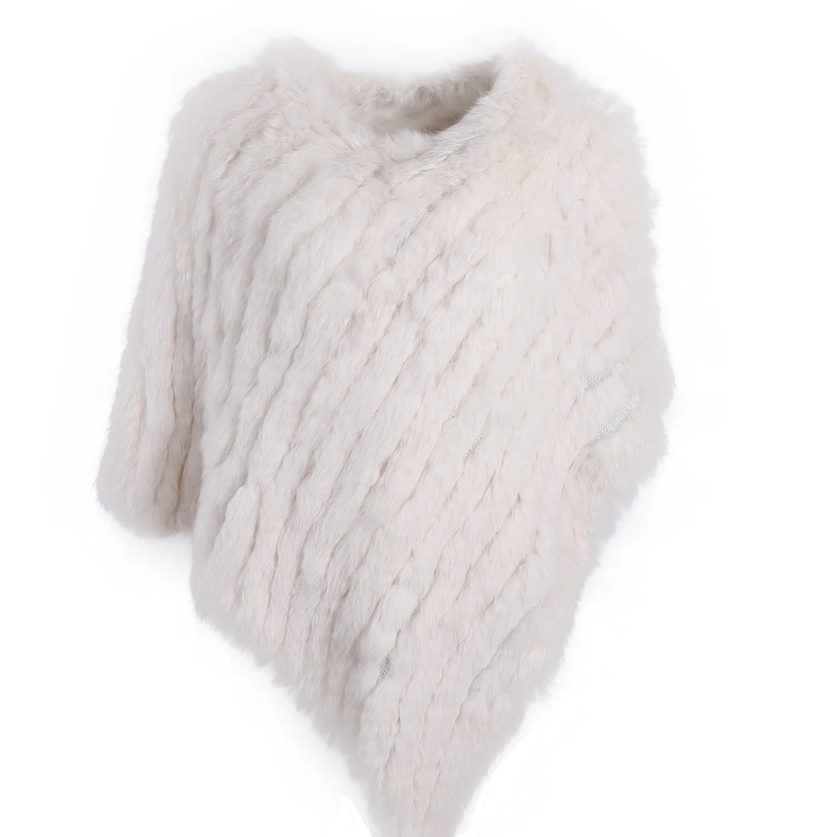 Textured Pointed Hem Poncho for Layering over Outfits