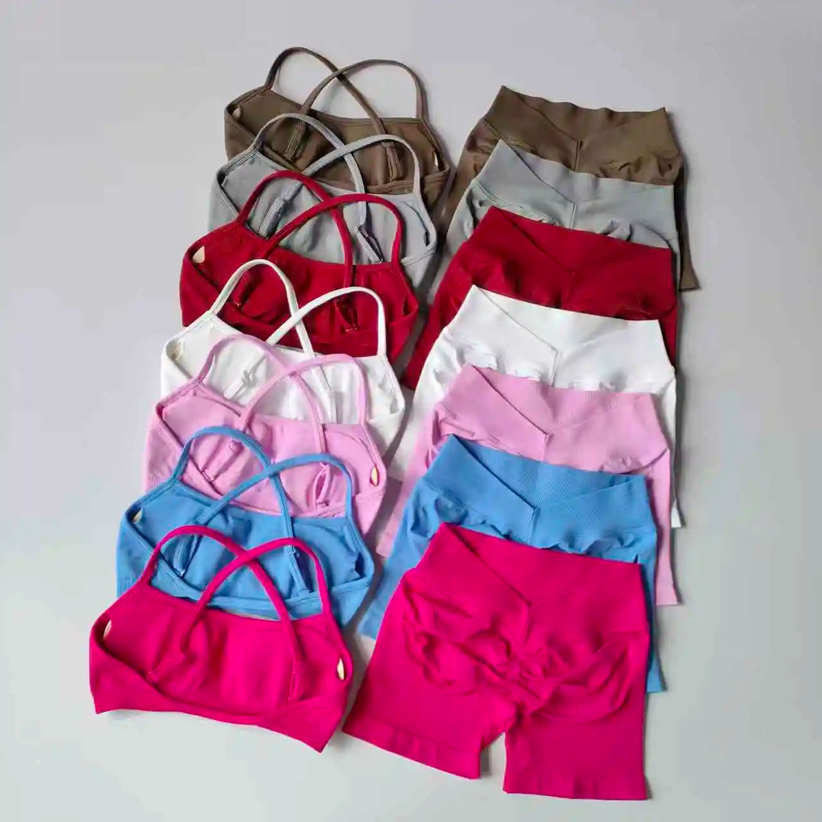 Women's Cross Strap Bra And Shorts Yoga Set