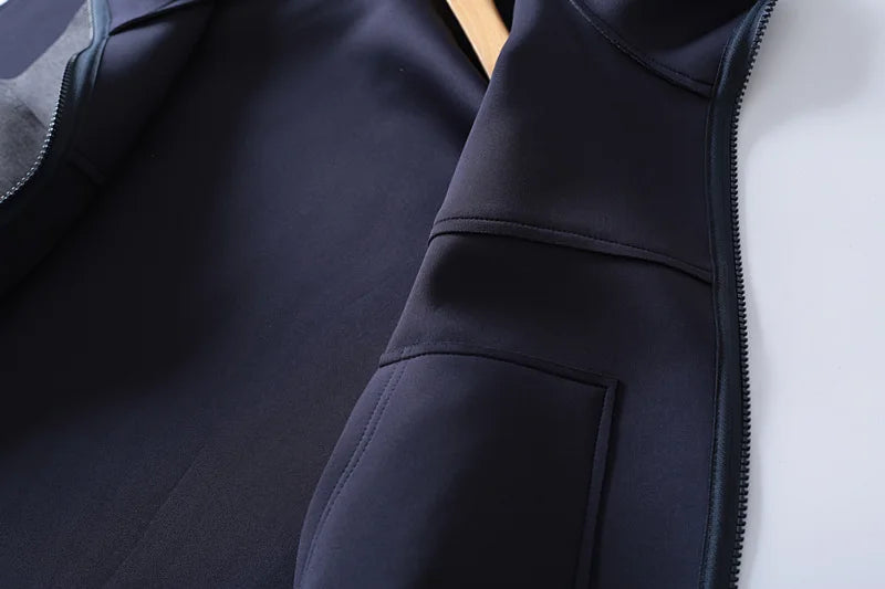 Mid Length Waistcoat Sleeveless Jackets Two Sided Wearing Contrasting Color Hooded Air Cotton Drape Vest For Women