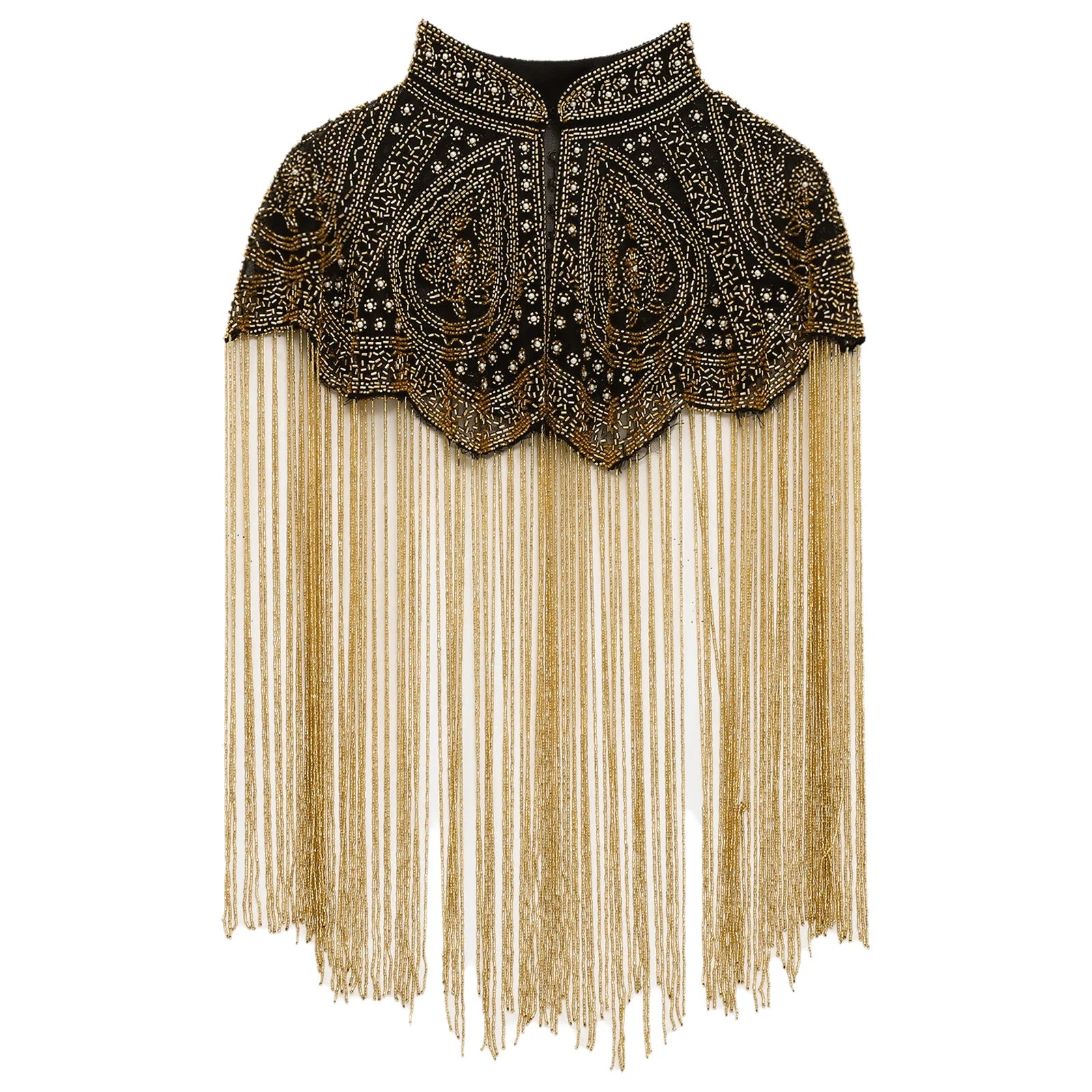 Beaded Long Fringe Cape for Layering over Outfits