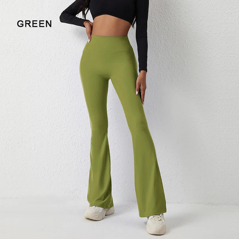 Women's Scrunch V Back Flared Leggings For Workout Outfits