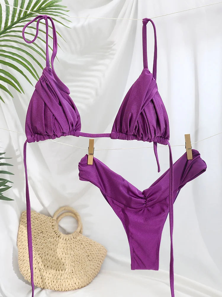 Ruched Triangle Bikini