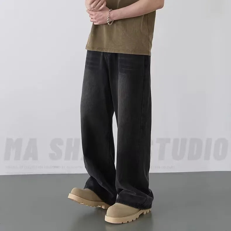 Men's Wide Leg Denim Jeans for Casual Everyday Wear