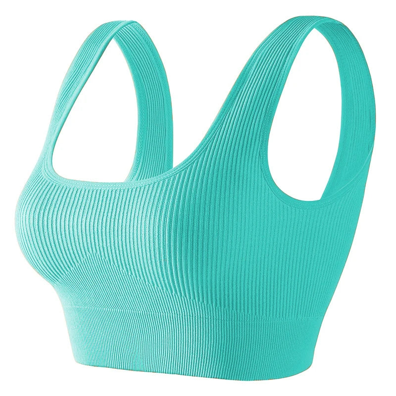 Women's Ribbed Scoop Neck Sports Bra
