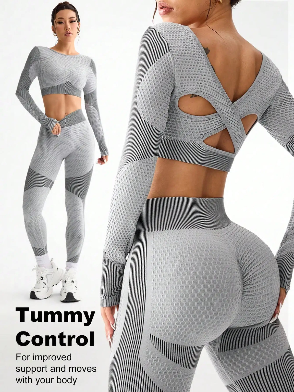Women's Cross-Back Top and Leggings Workout Set