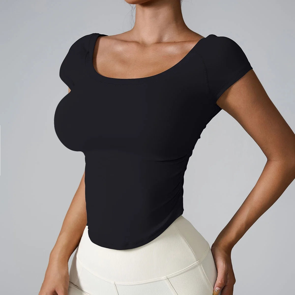Women's Scoop-Neck Long-Sleeve Workout Top
