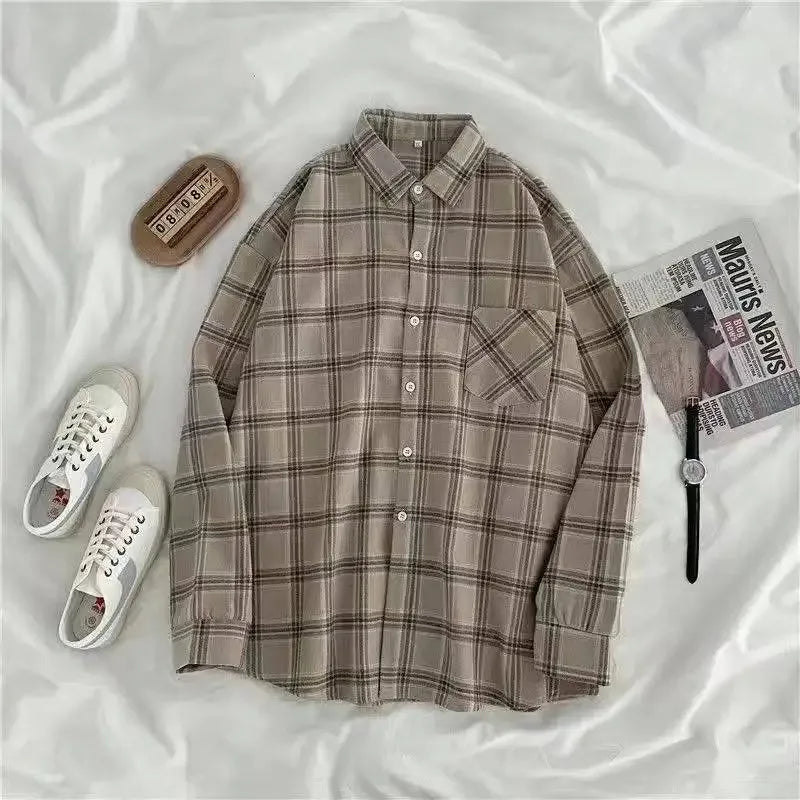 Women's Checked Collared Long Sleeve Shirt