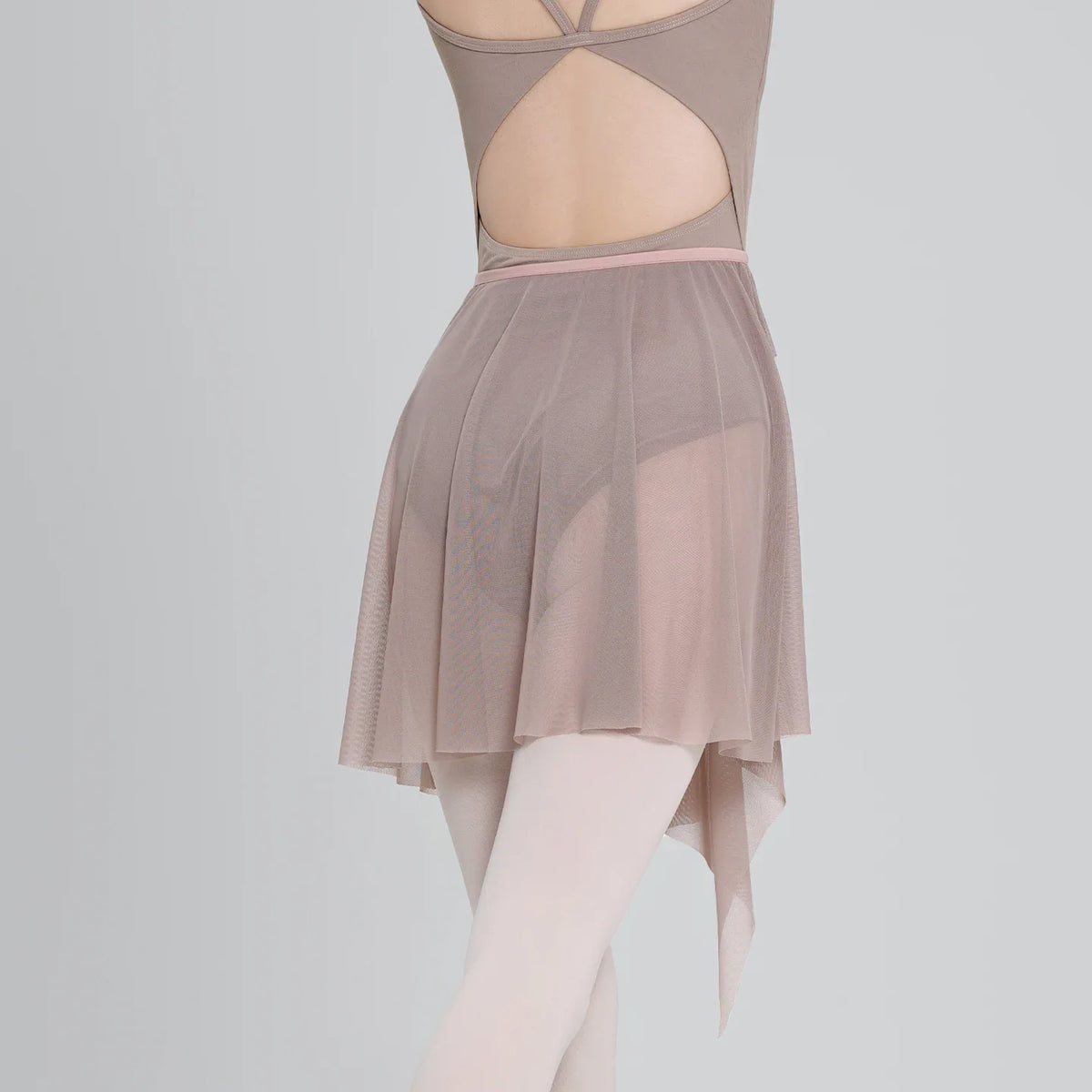 Women's Asymmetric Mesh Ballet Skirt with Elastic Waist for Practice