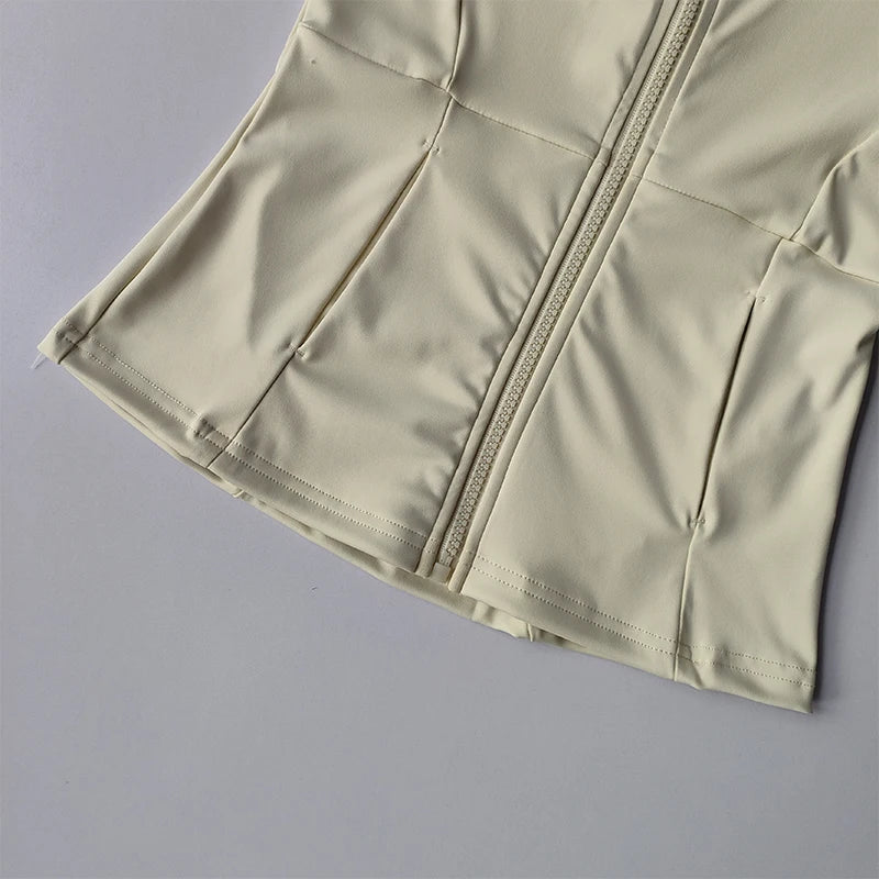 Women's Stand Collar Full Zip Sports Jacket For Workout Outfits