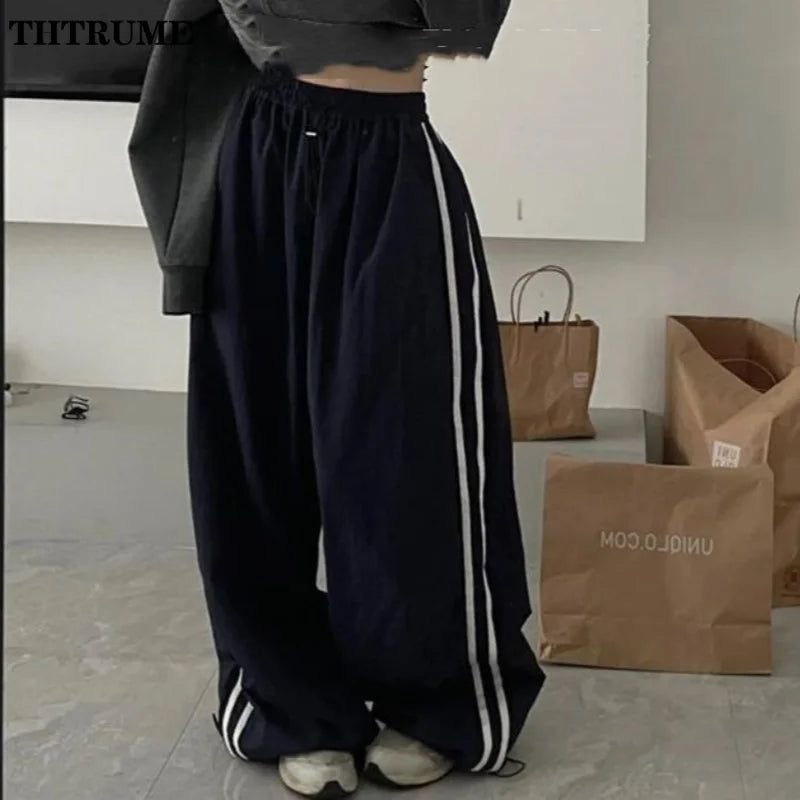 Full Length Loose Fit Casual Streetwear Pants with Waistband