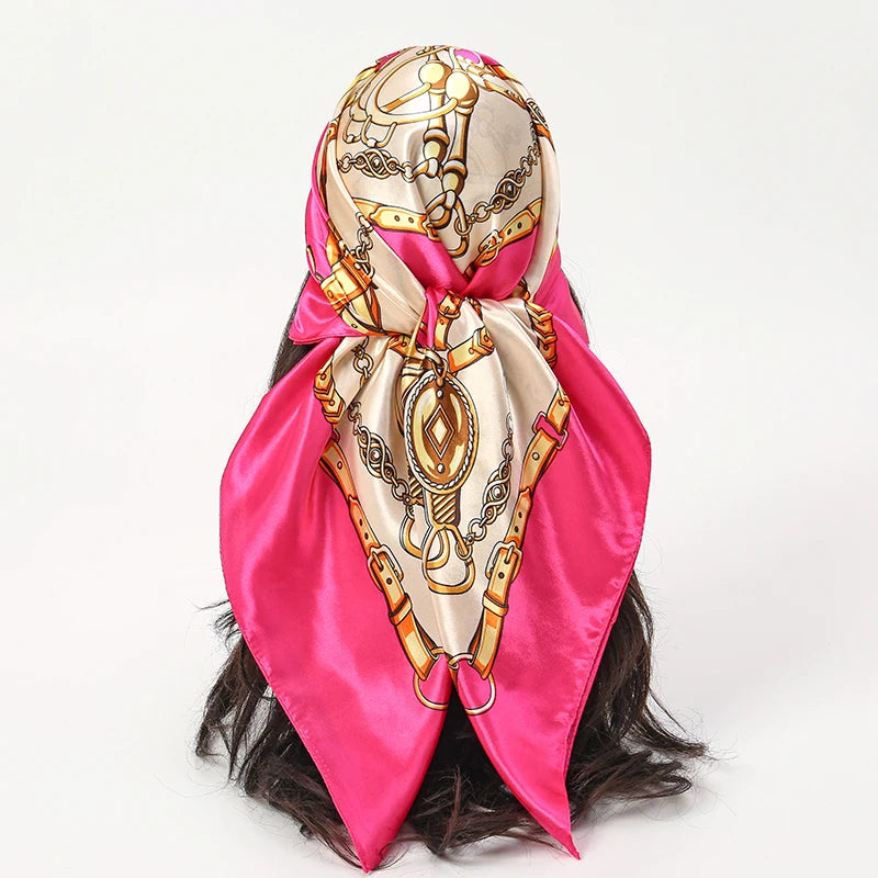 Printed Square Scarf with Ornate Paisley Pattern Options