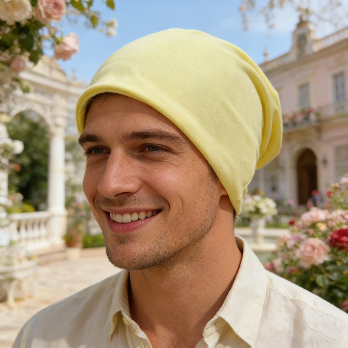 Solid Slouchy Knit Beanie with Soft Drape Shape