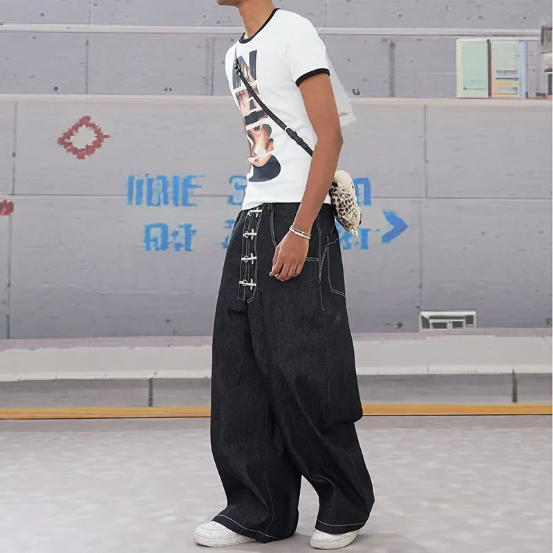 Men's Wide Leg Denim Jeans for Casual Everyday Wear
