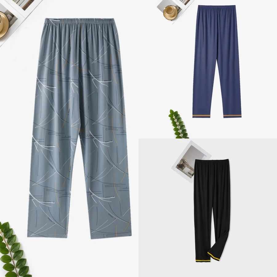 Men's Printed Elastic Waist Straight Leg Lounge Pajama Pants