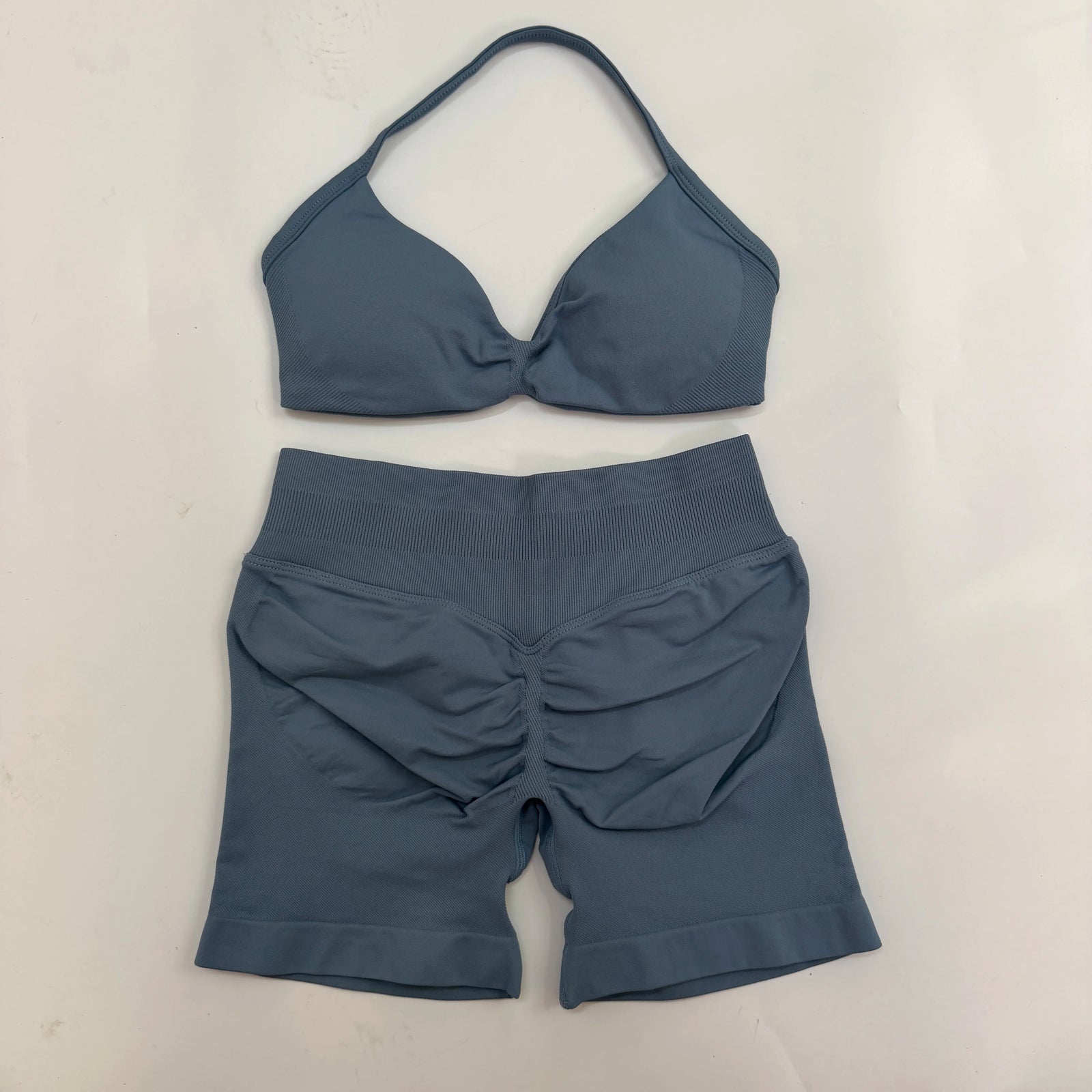 Women's Strappy Bra And Shorts Yoga Set For Workout Outfits