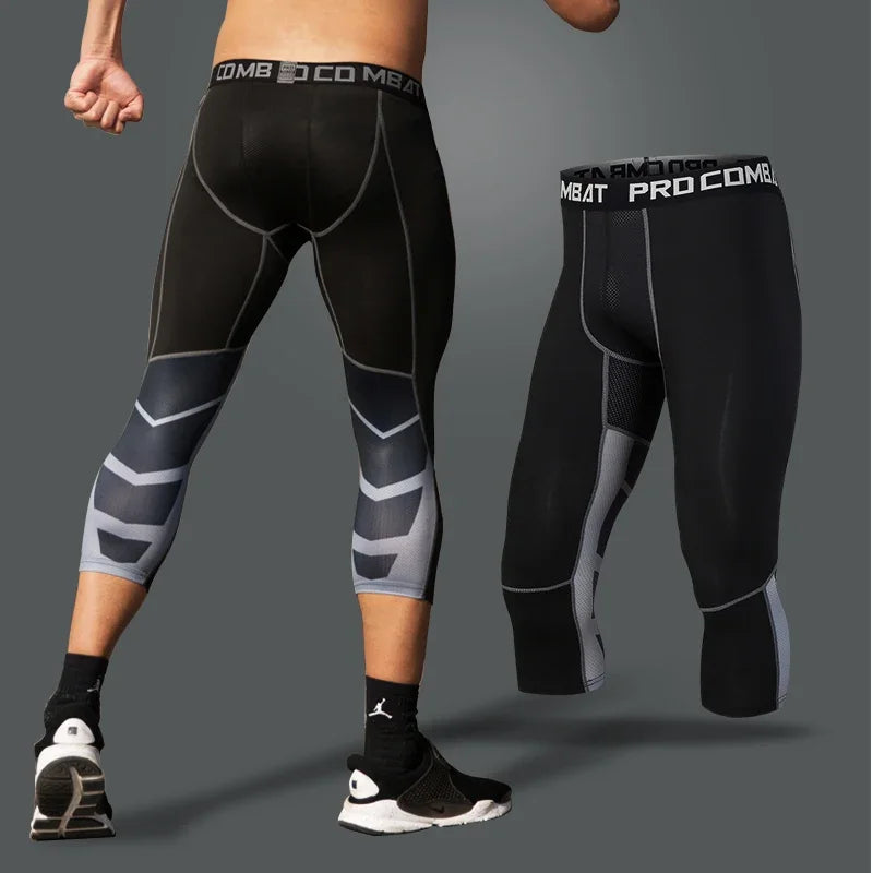 Men's Fitted Training Leggings for Gym and Running