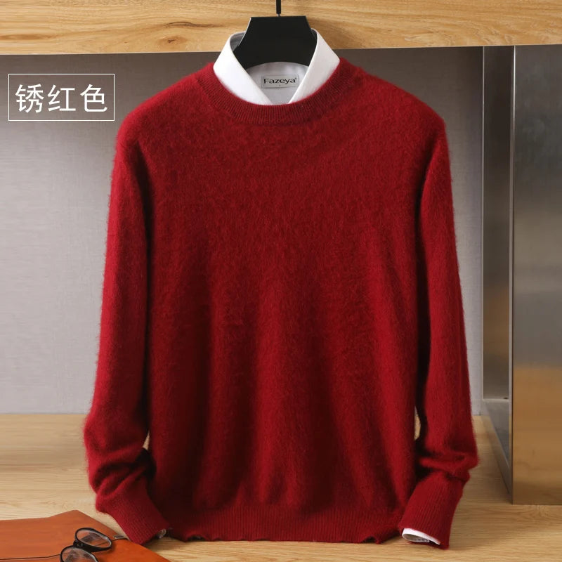 Men's Plain Crew Neck Long Sleeve Knit Sweater
