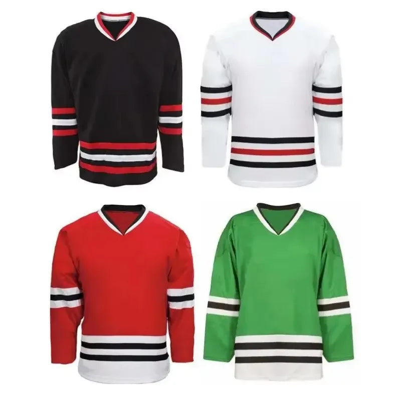 Plain Striped Hockey Practice Long Sleeve Jersey For Sports Outfits