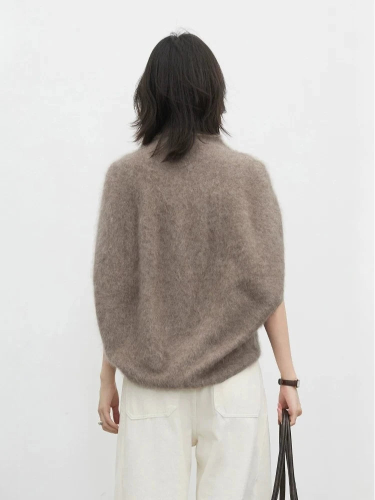 Women's Wide Draped Pullover Shoulder Poncho Poncho Casual Knit Layer