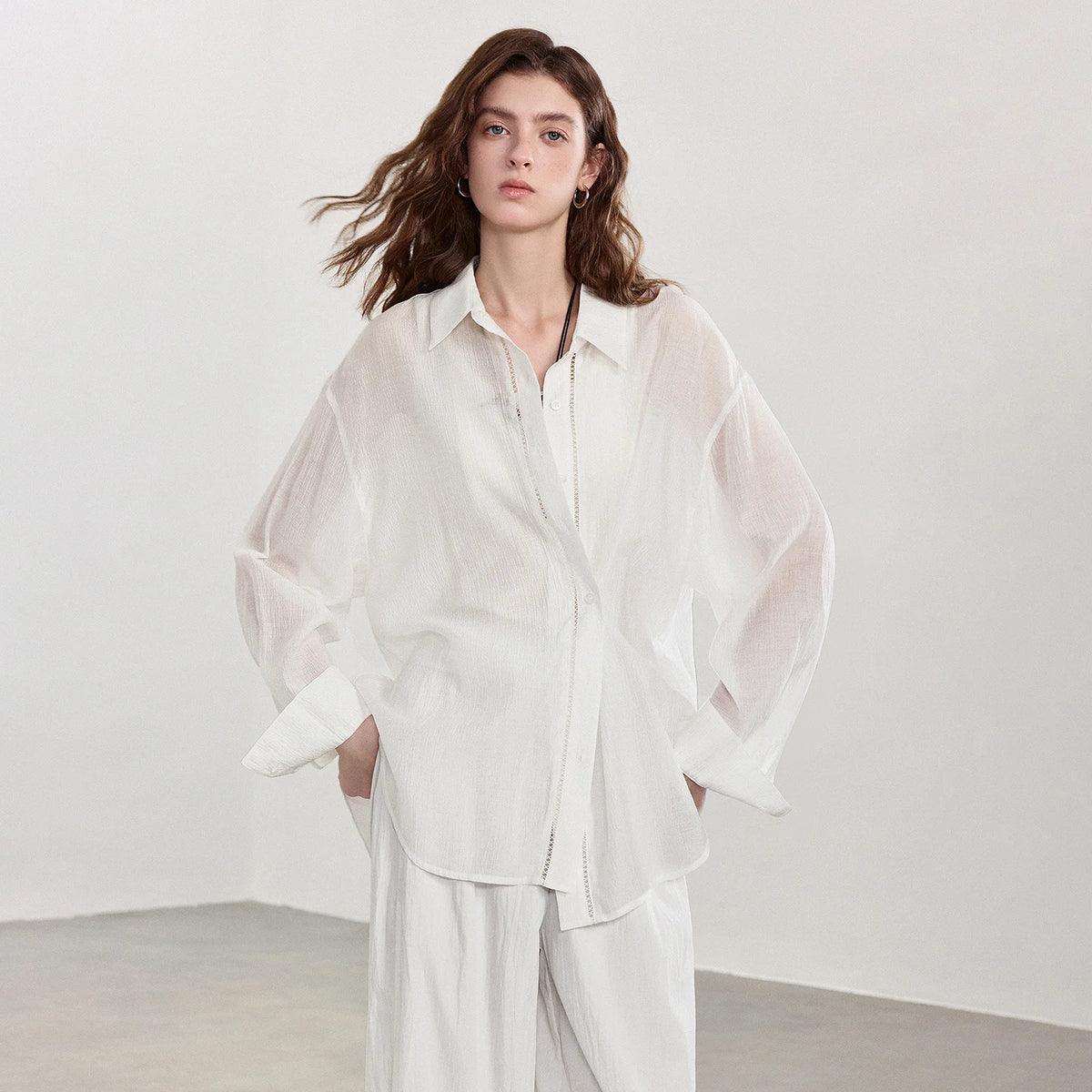 Women's Long Sleeve Button Front Shirt