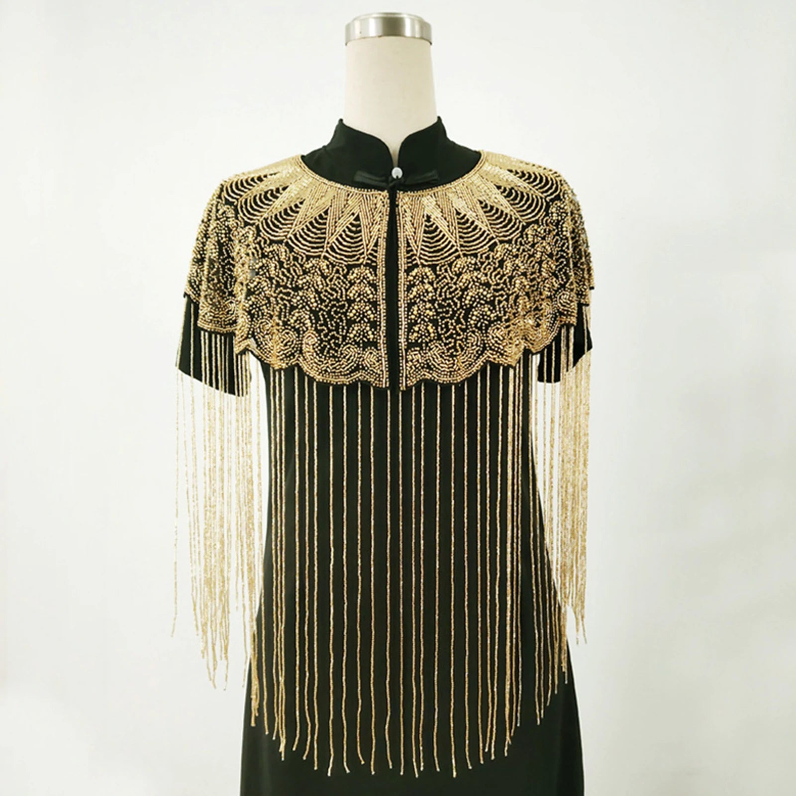 Beaded Long Fringe Cape for Layering over Outfits