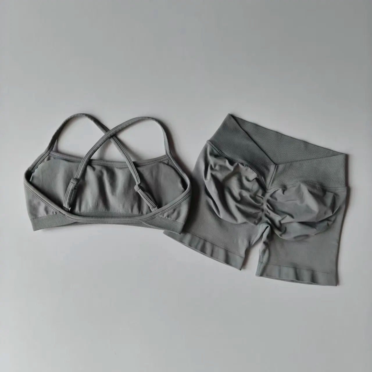 Women's Cross Strap Bra And Shorts Yoga Set