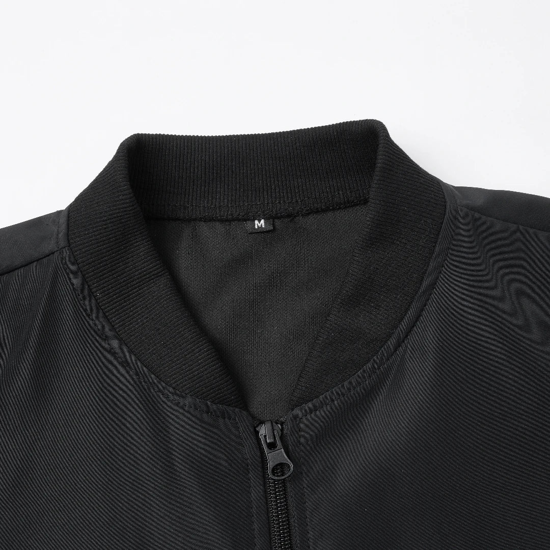 Men's Short Baseball-Collar Zip-Front Jacket