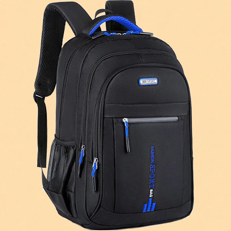 Multi Pocket Backpack with Contrasting Zippers and Carry Handle