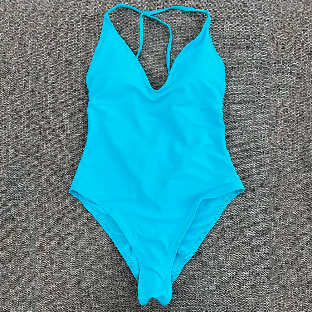 Plus Size Solid One-Piece Swimsuit