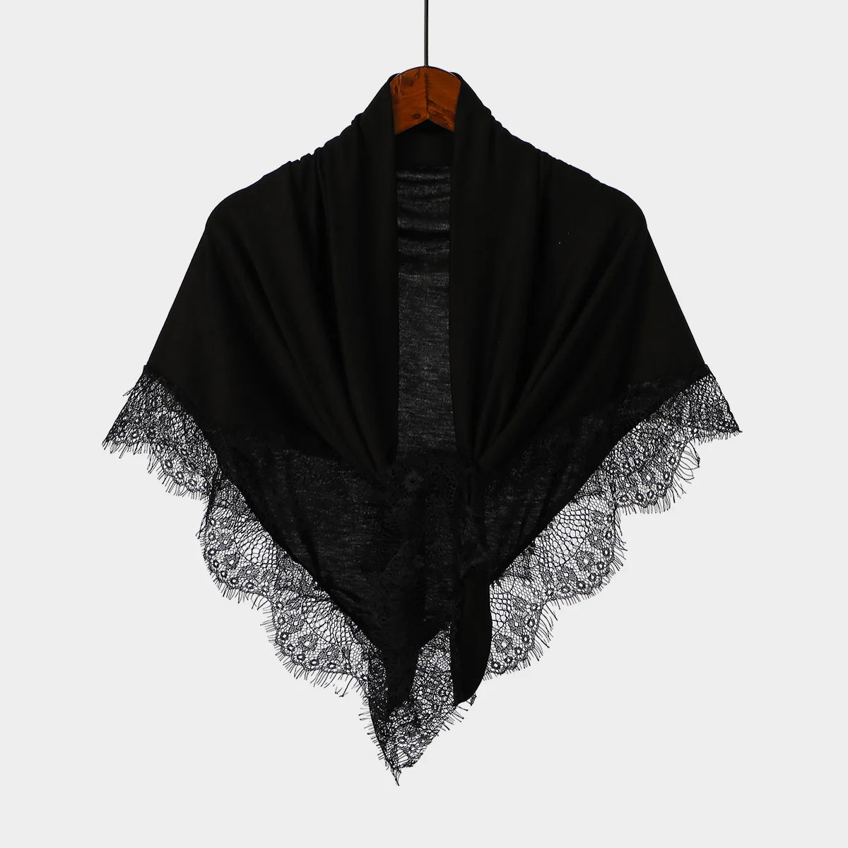 Solid Triangle Head Scarf with Tie Back Styling
